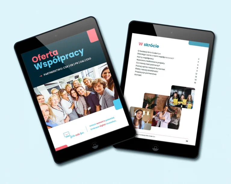 artykuły Social media i projekt oferty dla fundacji Girls Code Fun